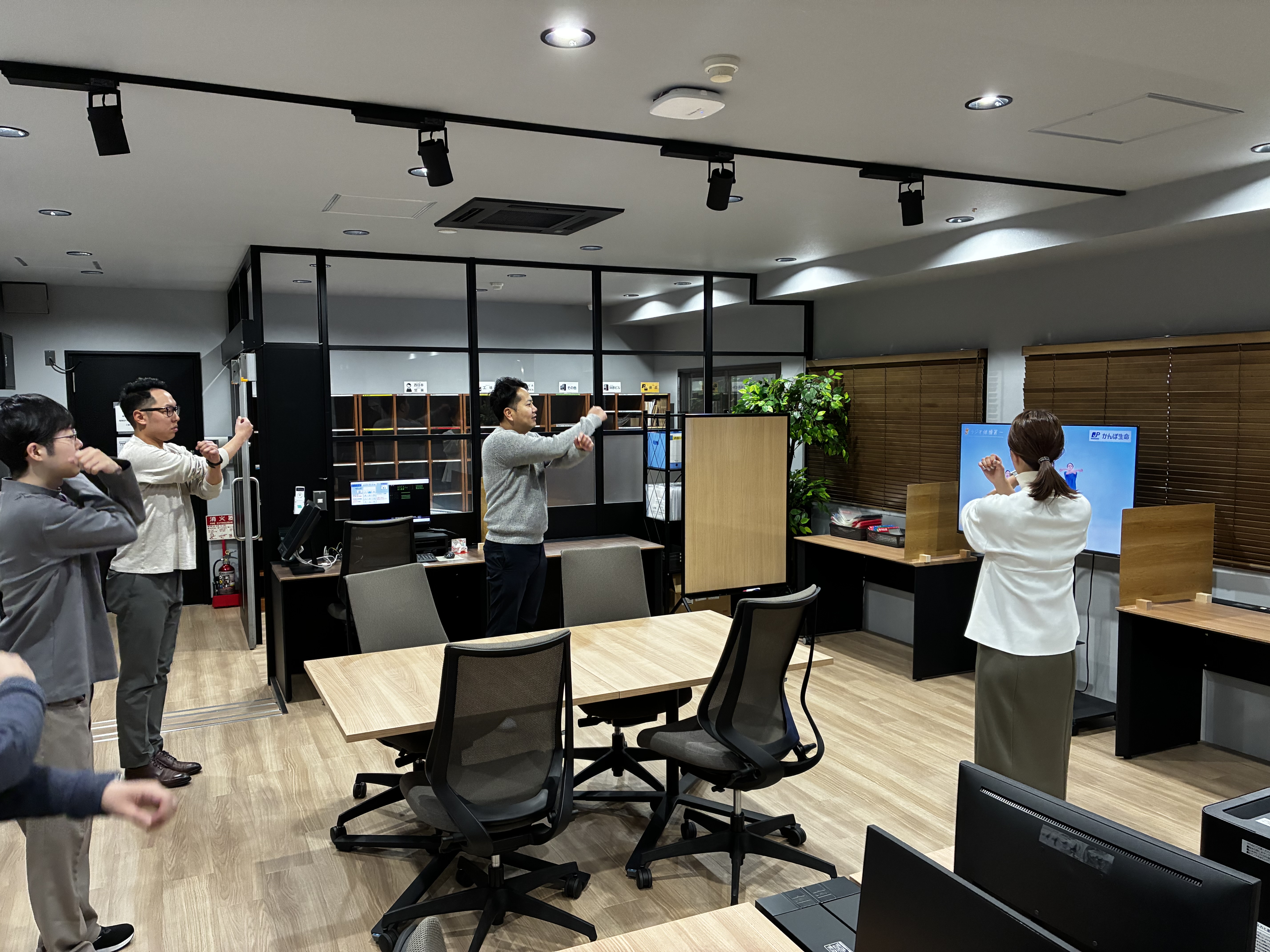 ラジオ体操の様子